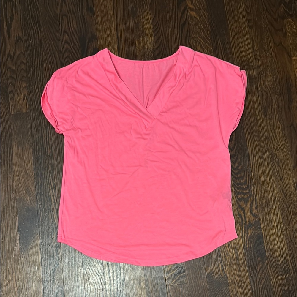 SHEIN Pink Cap Sleeve Wrap Blouse